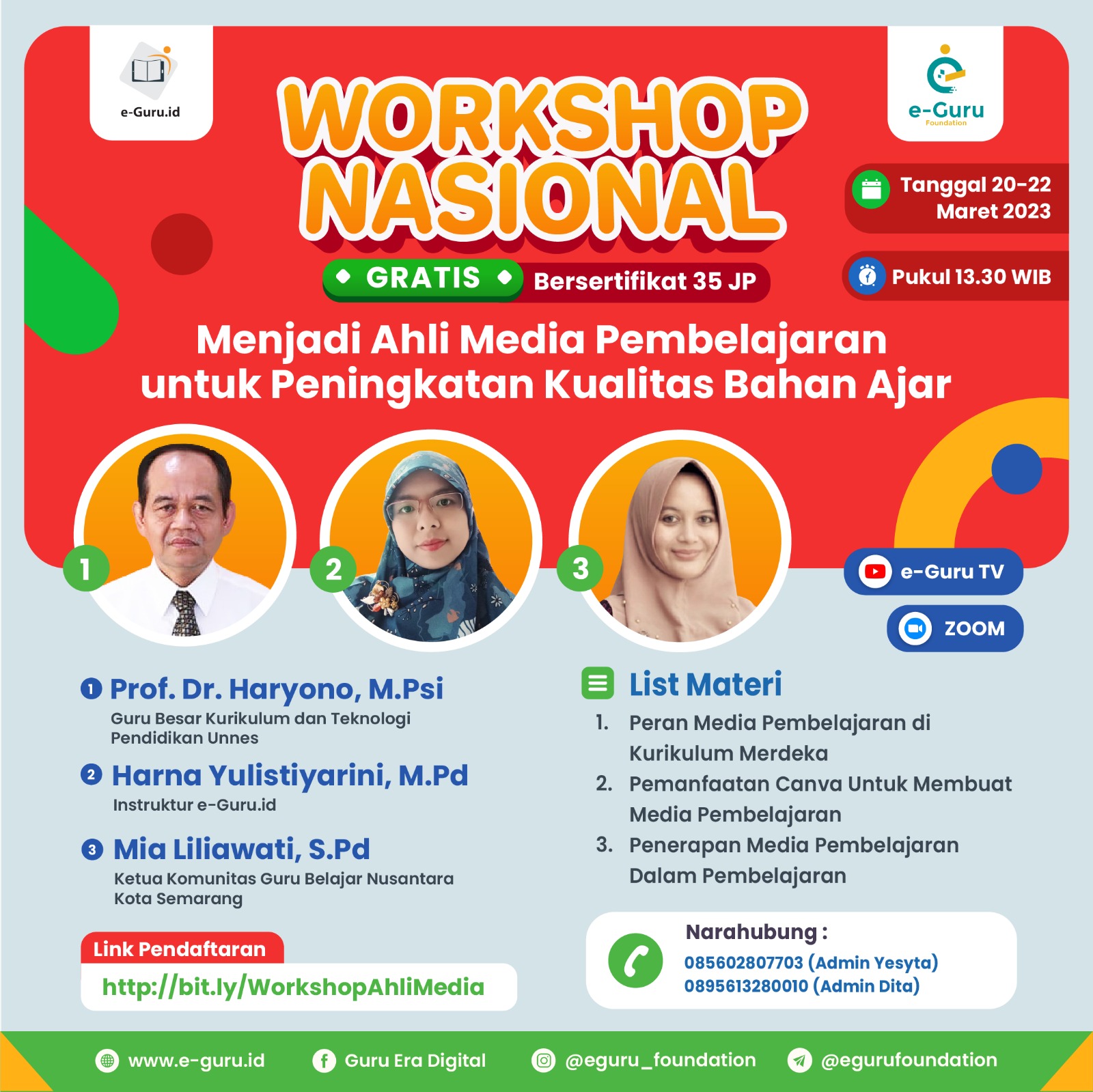 Gratis Sertifikat 35 JP Workshop Nasional Menjadi Ahli Media