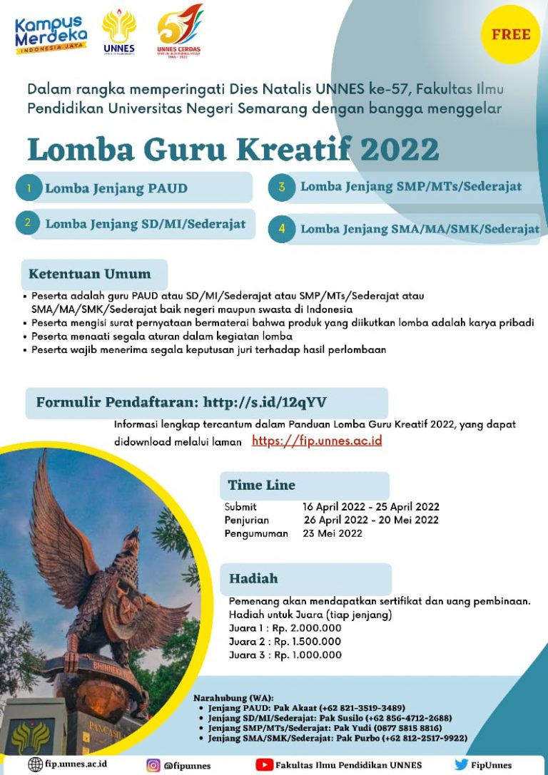 100% Gratis! Ikutilah Lomba Guru Kreatif 2022 Untuk Semua Guru, Daftar ...