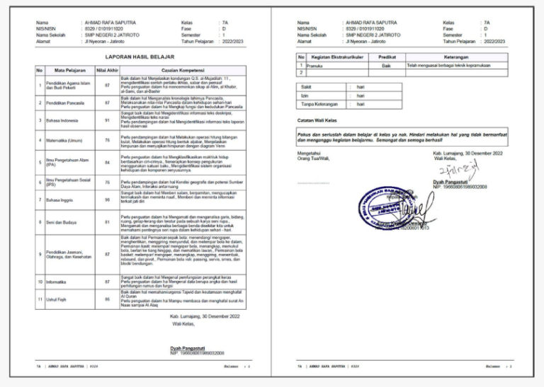 Cara Cetak Hasil Rapor Dalam E Rapor Kurikulum Merdeka Laman 2 Dari 3 1735