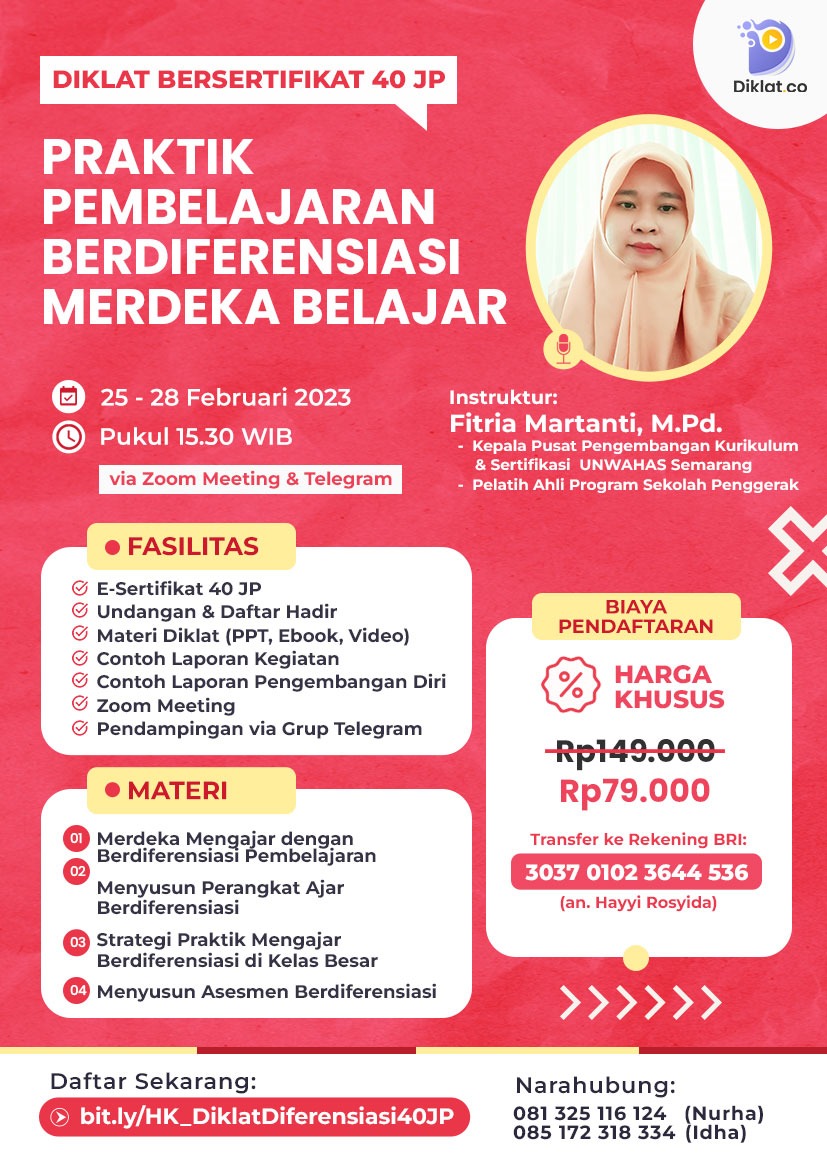 Informasi Pembagian Sertifikat Free Diklat 35 JP Strategi Kelas Aktif ...