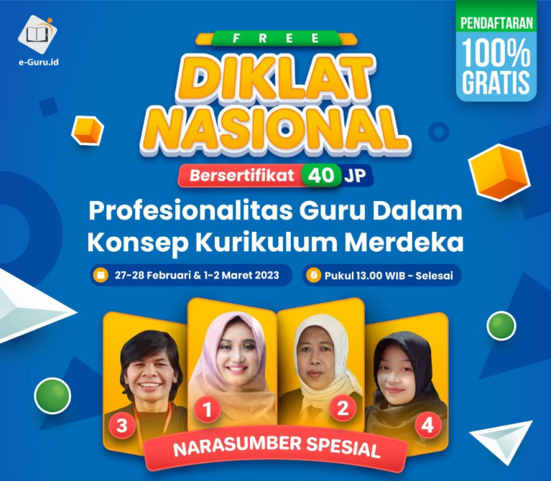 Diklat Gratis Profesionalitas Guru Dalam Konsep Kurikulum Merdeka   Free Diklat Februari 20231 800x699 